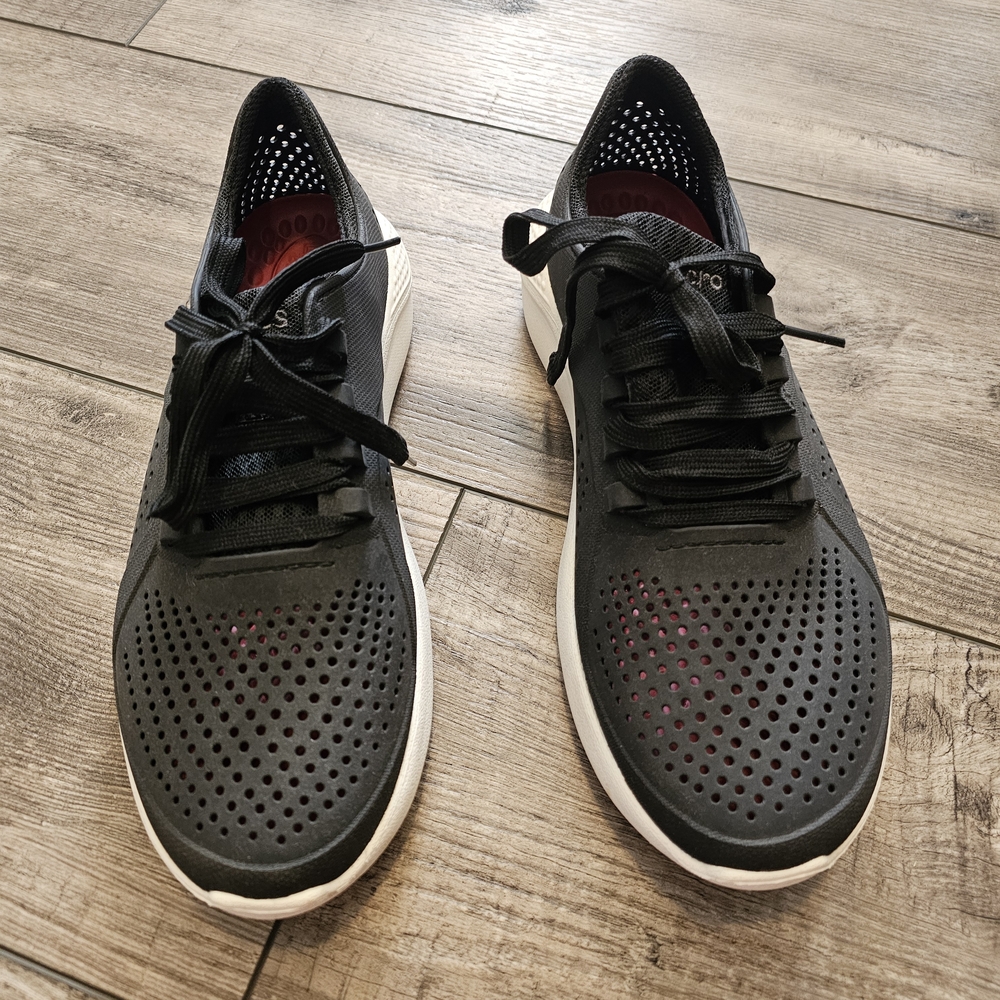 CROCS Black and White Athletic Shoes